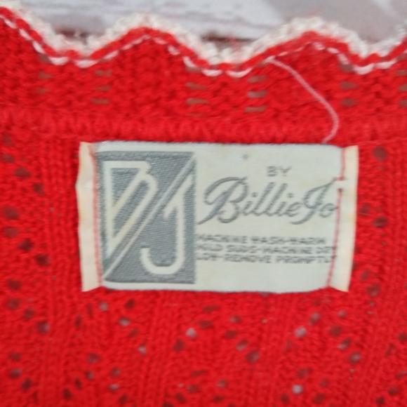 Vintage Billie Jo Red Sweater 80's - Picture 4 of 7